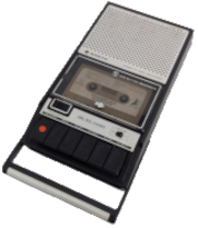 A portable cassette recorder